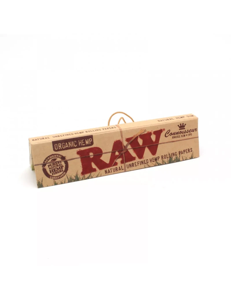 RAW Organic Connoisseur King Size Slim Rolling Papers with Tips