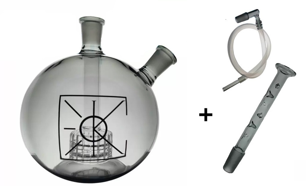 Glass Globe Bubbler with Percolator 14cm