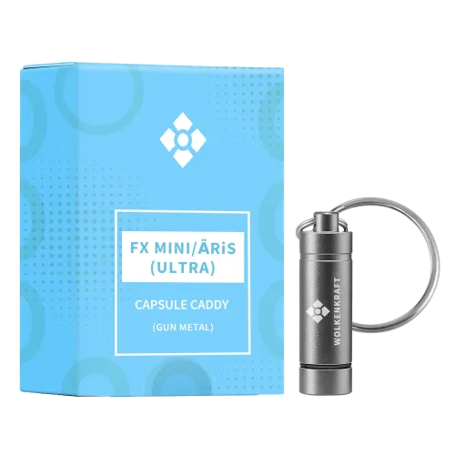 WOLKENKRAFT Dosing Capsule-Container for 2 Kapseln | WOLKENKRAFT ÄRiS, FX MINI and ULTRA's *Gun Metal*