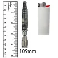 DynaVap HyperDyn – Größenvergleich mit Lineal und Feuerzeug (109 mm)