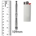 DynaVap UniDyn – size comparison with ruler and lighter (109 mm)